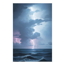 Lightning Storm with Ocean