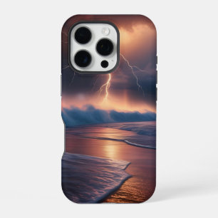 Lightning Strike Beach Two iPhone 16 Pro Case