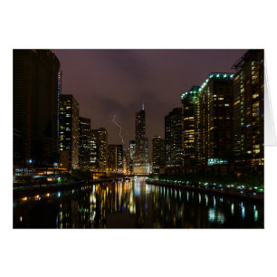 Lightning Strike Over Chicago River