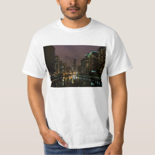 Lightning Strike Over Chicago River T-Shirt