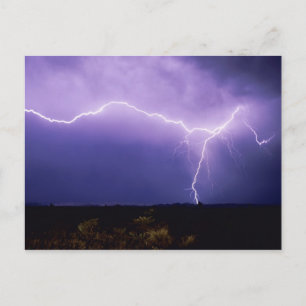 Lightning strike over desert, Big Bend Postcard