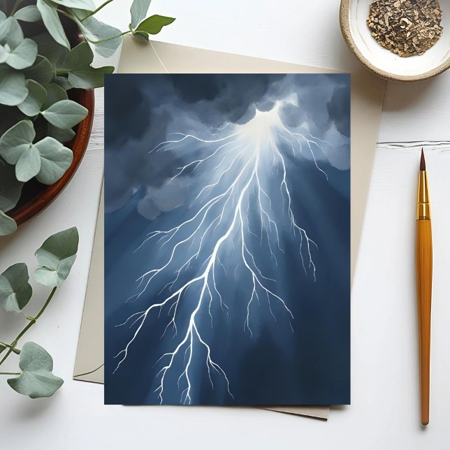 Lightning Strikes | Stormy Sky Watercolor Postcard (Creator Uploaded)