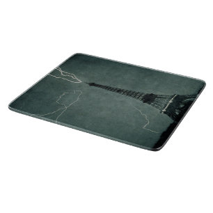 Lightning Striking the Eiffel Tower Cutting Board