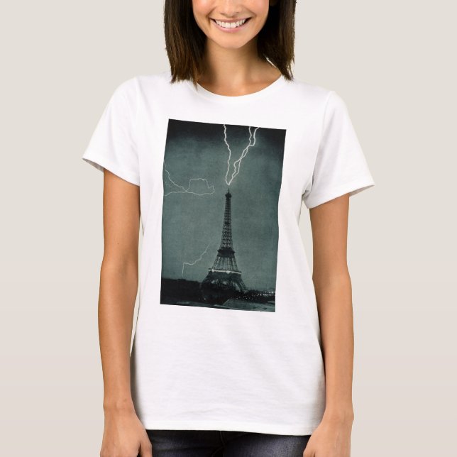 Lightning Striking the Eiffel Tower T-Shirt (Front)