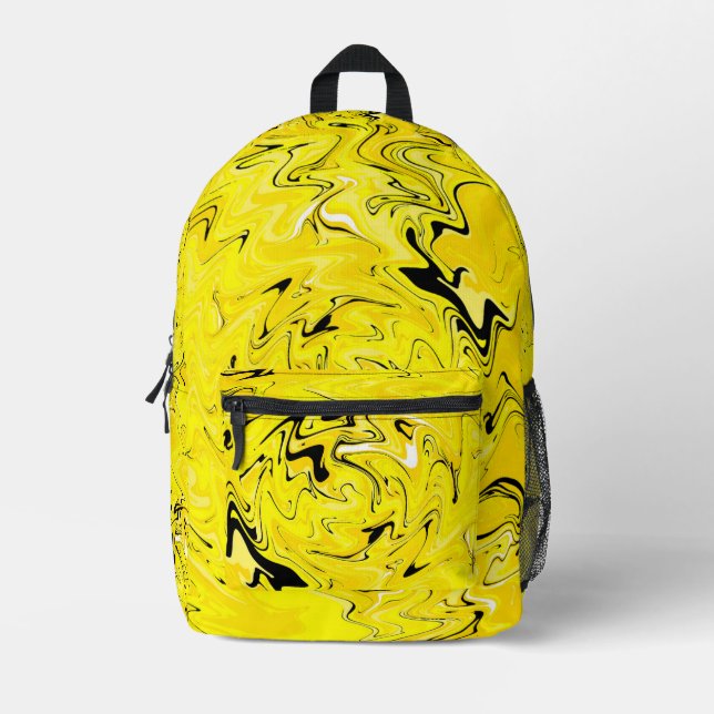 Lightning Swirl Art Printed Backpack (Front)