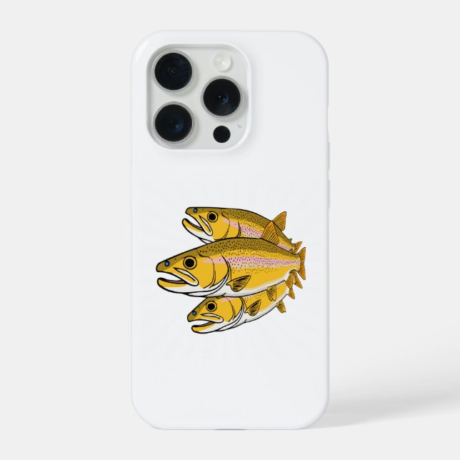Lightning Trout Retro Fishing Gift iPhone Case (Back)