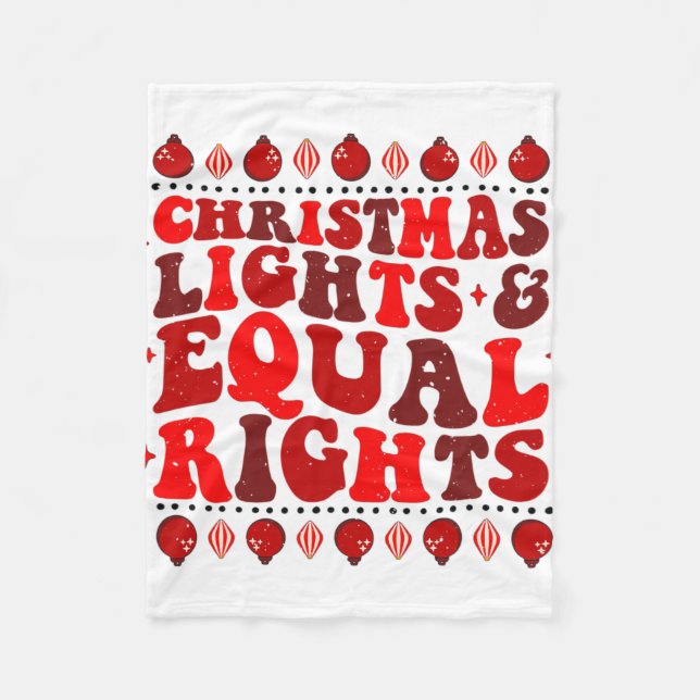 Lights &amp; Equal Rights Feminist Pajama Pro-choi Fleece Blanket (Front)