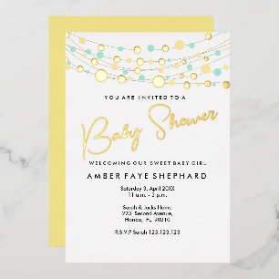 Lights Baby Shower Invitation - Yellow & Green