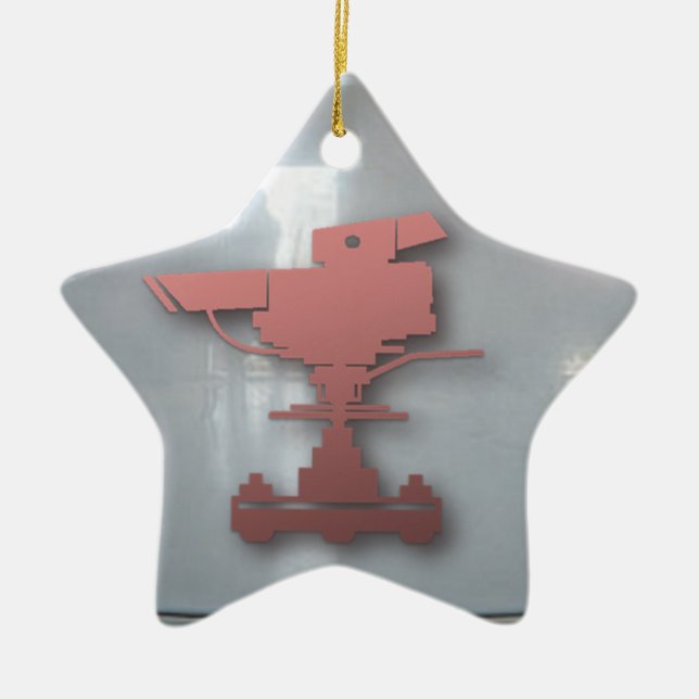 Lights camera action ceramic tree decoration (Front)
