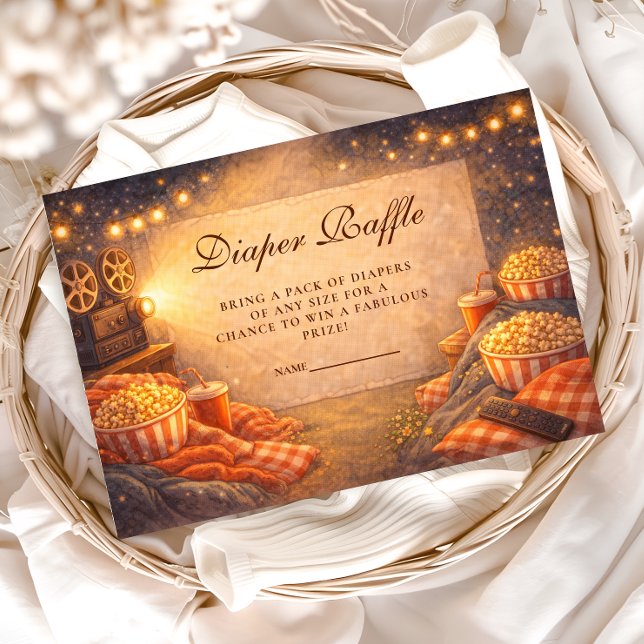 Lights Camera Baby Shower Diapper Raffle Enclosure Card (Creator Uploaded)