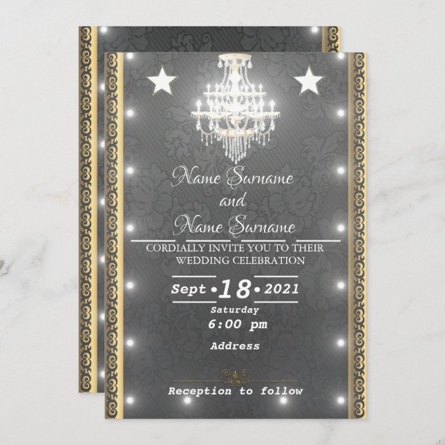 Lights-chandelier Invitation (Front/Back)