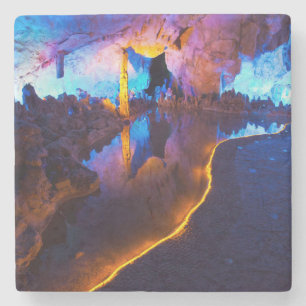 Lights in Reed Flute Cave, China Stone Coaster