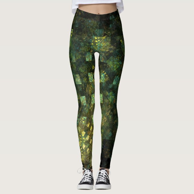 Lights in the City Abstract Art Leggings (Front)