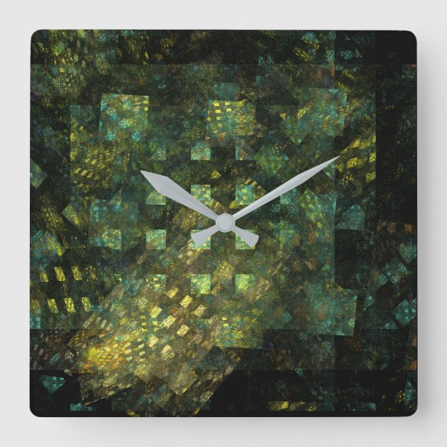 Lights in the City Abstract Art Square Wall Clock (Front)