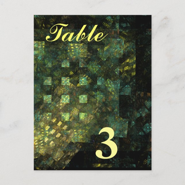 Lights in the City Table Number Postcard (Front)