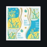 Lights Latkes Chanukah Napkin<br><div class="desc">Lights, Latkes, Chanukah design, paper, modern napkins. Happy Chanukah/Hanukkah! Thanks for stopping and shopping by! Much appreciated! Happy Chanukah/Hanukkah! Style: Standard Cocktail A good celebration is as much about the presentation as it is about food. Serve up the party with custom personalised paper napkins that look good tucked in the...</div>
