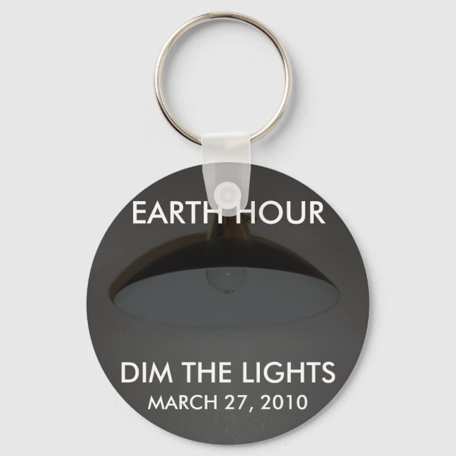 Lights On / Off - Dim the Lights for Earth Hour Key Ring (Front)