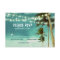 lights & palm trees beach teal wedding RSVP cards