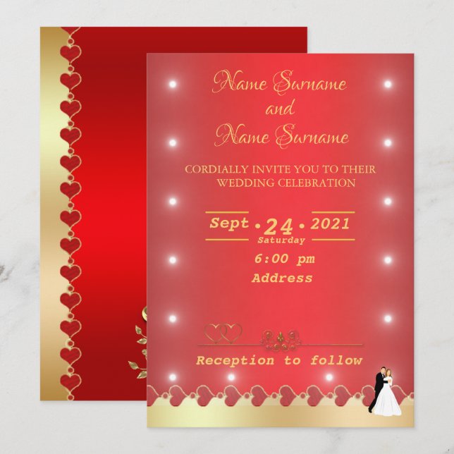 Lights red invitation (Front/Back)