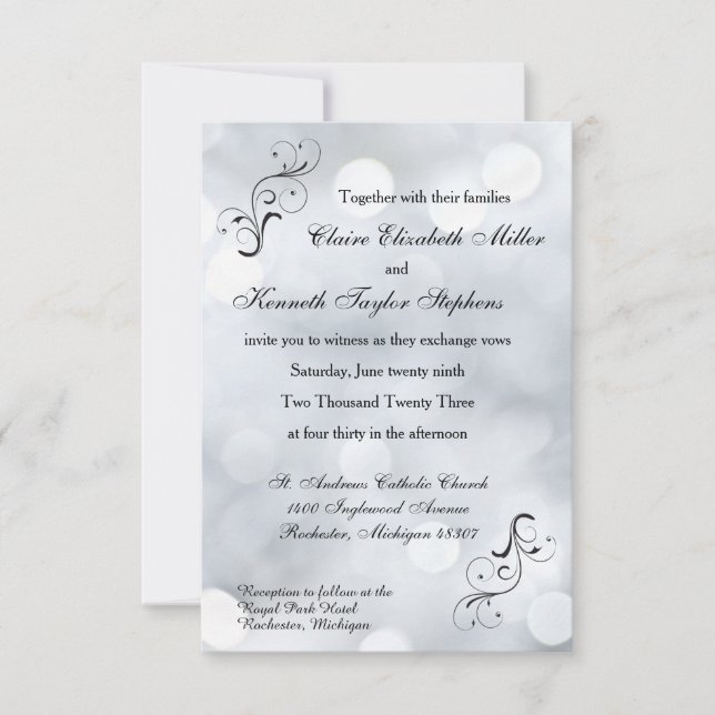 Lights Snow Glitter Sparkles-3x5Wedding Invitation (Front)