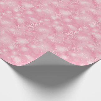 Lights & Snowflakes, Pink - Christmas Wrapping Paper