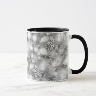 Lights & Snowflakes, Silver - Christmas Mug