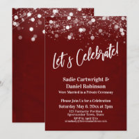 Lights Textured Let's Celebrate Burgundy Reception