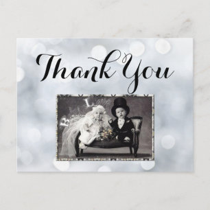 Lights White Snow Sparkles Glitter Thank You Card
