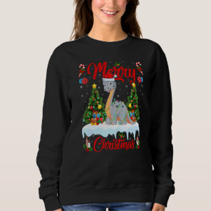 Lights Xmas Tree Santa Diplodocus Dinosaur Christm Sweatshirt