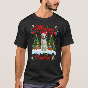 Lights Xmas Tree Santa Labrador Retriever Dog Chri T-Shirt