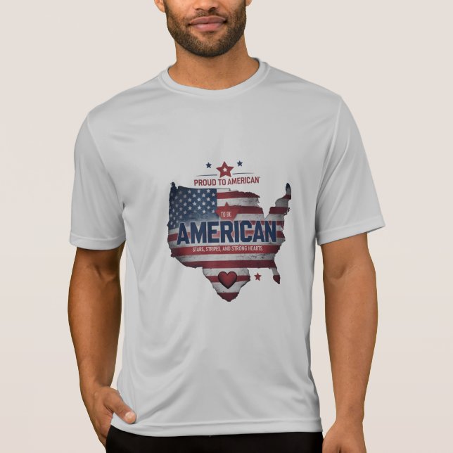 Lightweight USA Flag Map Shirt (Front)