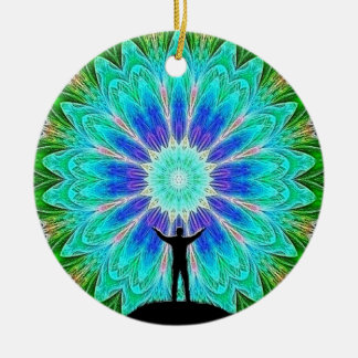 Lightworker Colourful Geometry Mandala Pattern Ceramic Tree Decoration