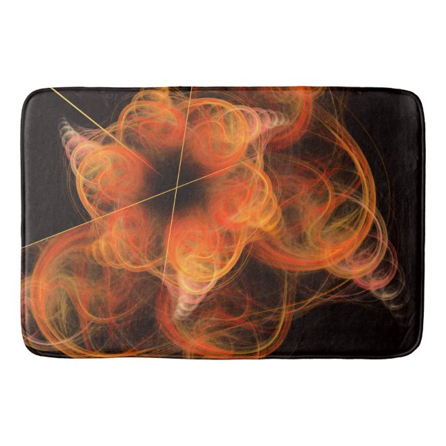 Lightworks Abstract Art Fractal of Fiery Energy Bath Mat (Front)