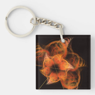 Lightworks Abstract Art Fractal of Fiery Energy Key Ring