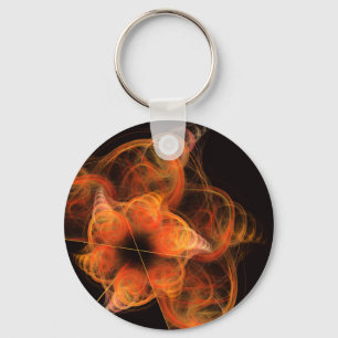Lightworks Abstract Art Fractal of Fiery Energy Key Ring