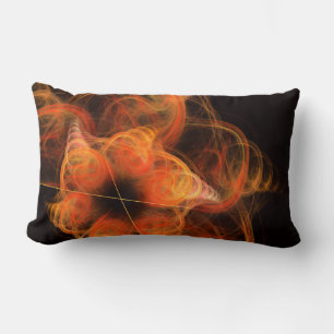 Lightworks Abstract Art Fractal of Fiery Energy Lumbar Cushion