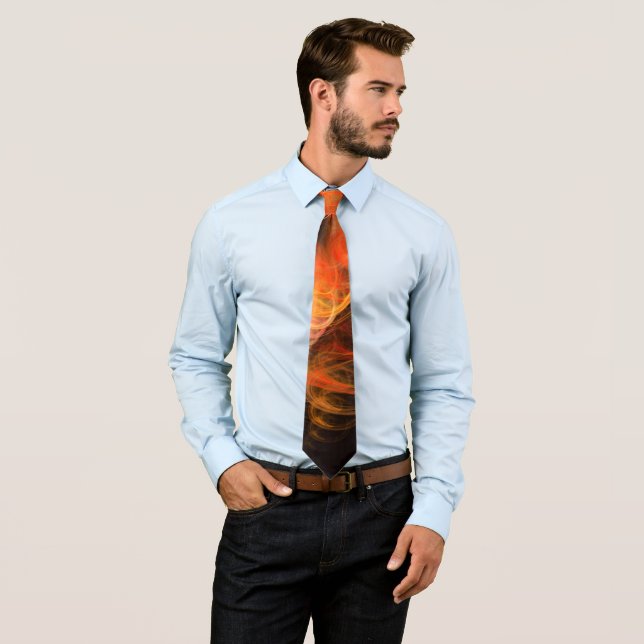 Lightworks Abstract Art Fractal of Fiery Energy Tie (In Situ)