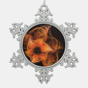 Lightworks Abstract Art Snowflake Pewter Christmas Ornament
