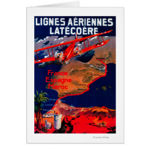 Lignes Aeriennes Latecoere Vintage Poster