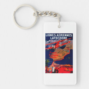 Lignes Aeriennes Latecoere Vintage Poster Key Ring