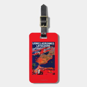 Lignes Aeriennes Latecoere Vintage Poster Luggage Tag