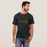 LIGO Gravitational Waves T-Shirt<br><div class="desc">These are the gravity waves detected by the LIGO project from the merger of two black holes. The Hanford data is in yellow, the Livingston data is in green. The Hanford data is inverted and shifted 7ms, similar to the published graph data to account for the orientation of the detectors...</div>