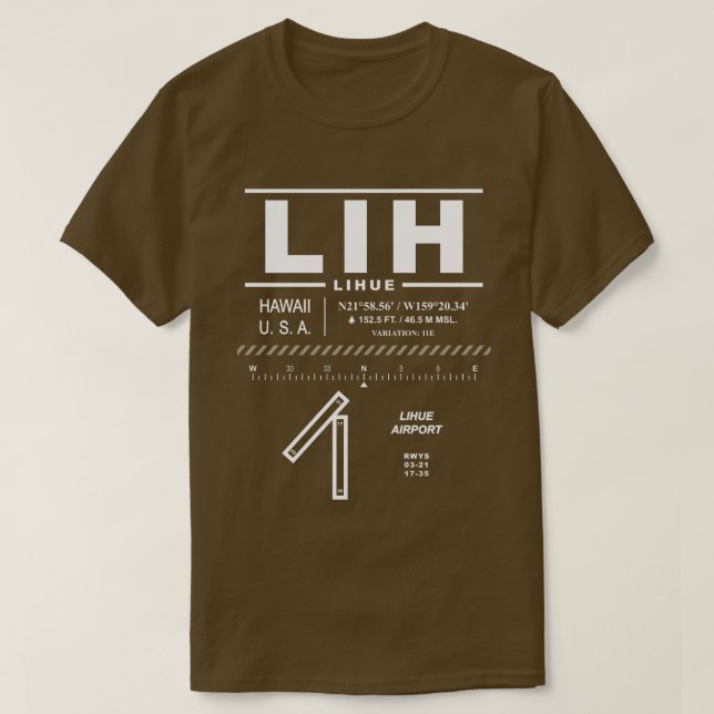 Lihue Airport LIH T-Shirt (Design Front)