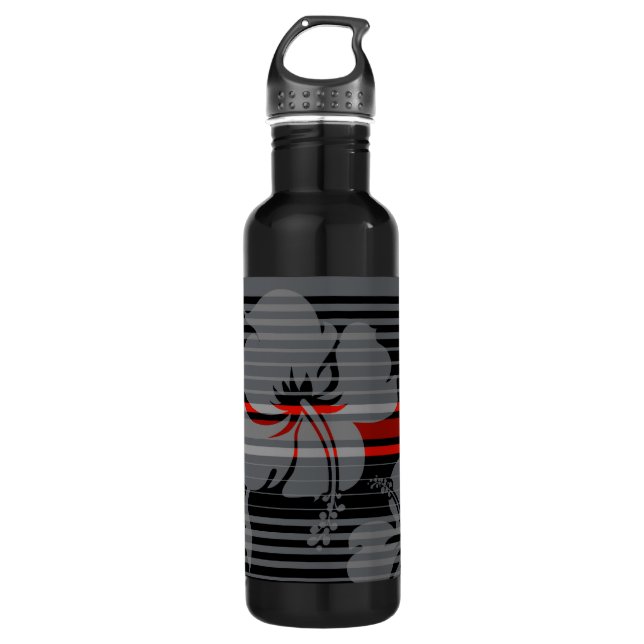 Lihue Hibiscus Stripe Hawaiian 710 Ml Water Bottle (Front)