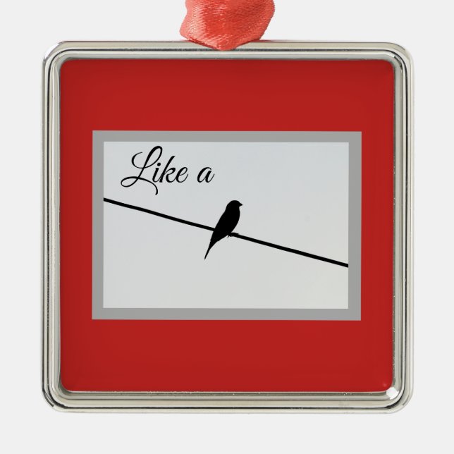 Like a Bird on A Wire - Leonard Cohen Metal Tree Decoration (Front)