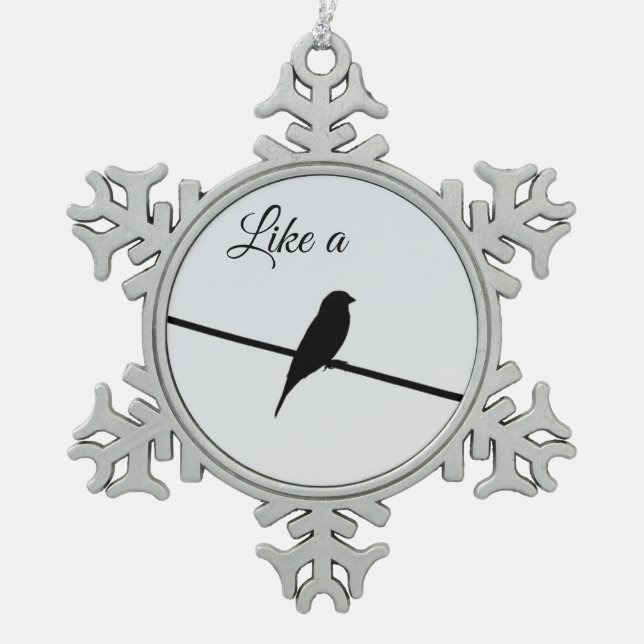 Like a Bird on A Wire - Leonard Cohen Snowflake Pewter Christmas Ornament (Front)