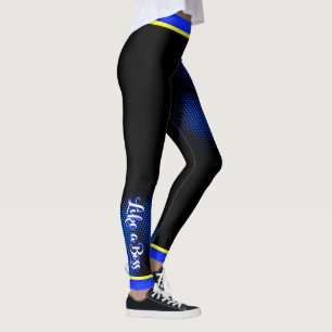 Like a Boss - Blue Dot Pattern (on YOUR Col) Leggings