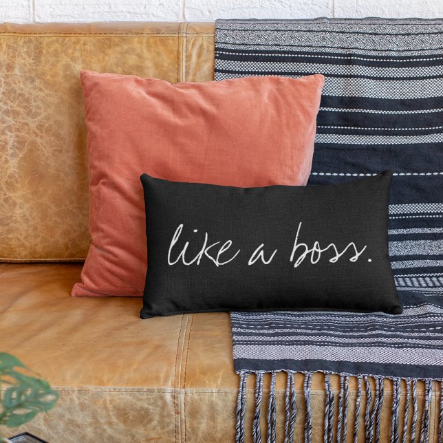 Like a Boss Handwritten Quote Any Colour Lumbar Cushion (Creator Uploaded)