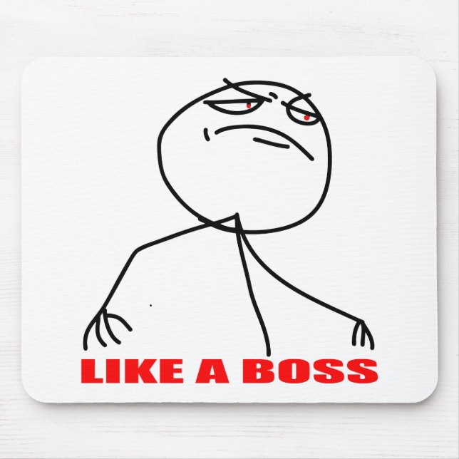 like a boss internet meme comic rage mouse pad (Front)
