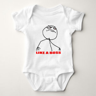 Like a boss meme face baby bodysuit